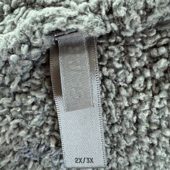 SKIMS Cozy Knit Wrap Top Smoke Grey Fuzzy Comfy Loungewear Women's size (2x/3x) - Picture 6 of 8